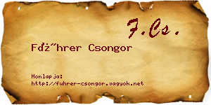 Führer Csongor névjegykártya